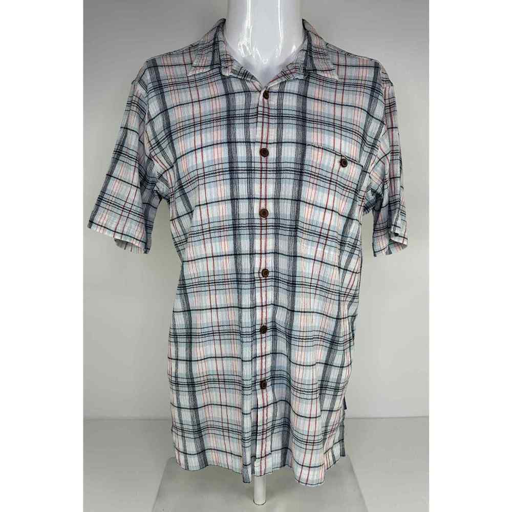 Patagonia Organic Cotton Button Down Short Sleeve Shirt Outdoor Hiking Mens L